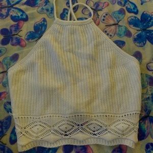 crop top knitted tank top, large